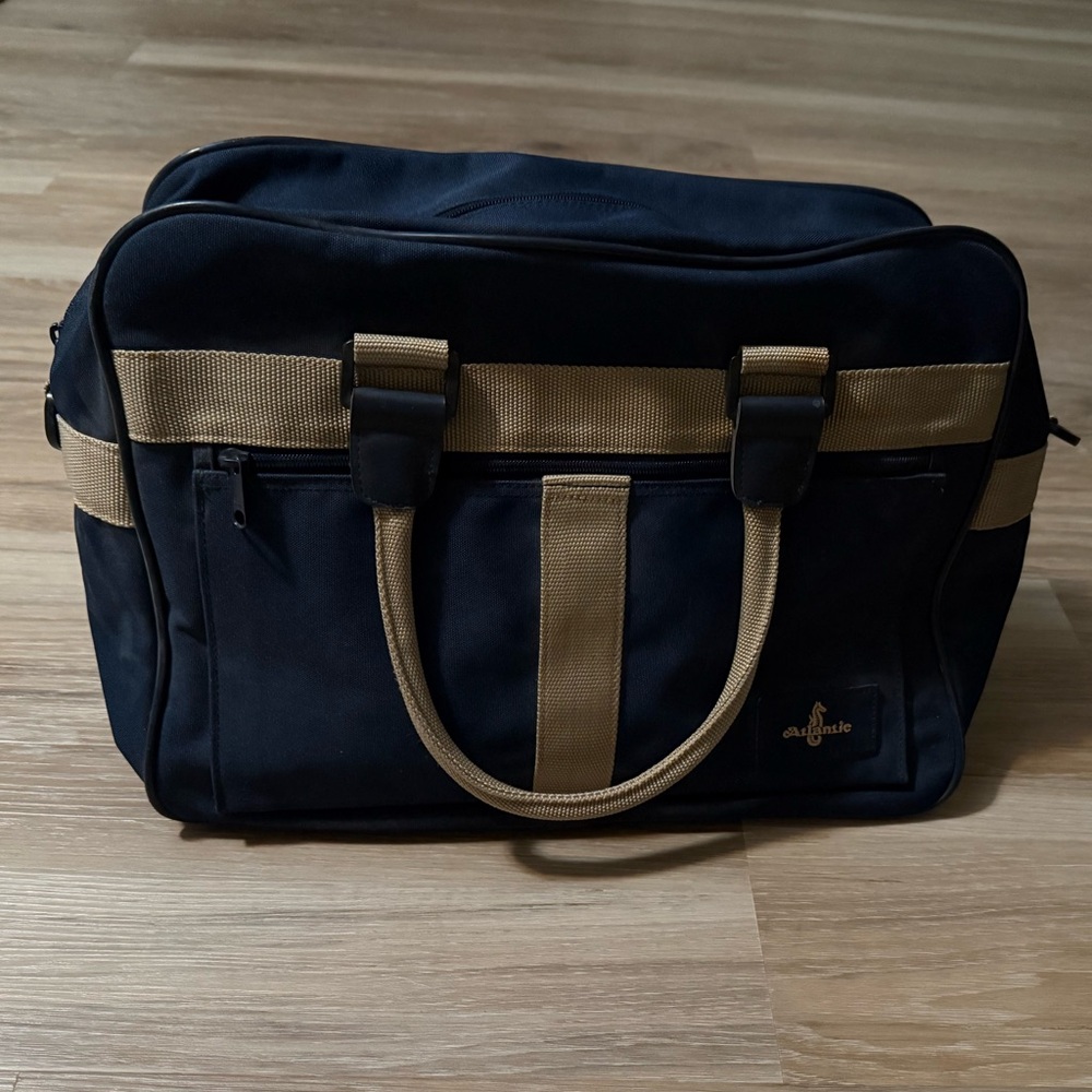 Atlantic| Vintage Navy and Tan Carry On Bag